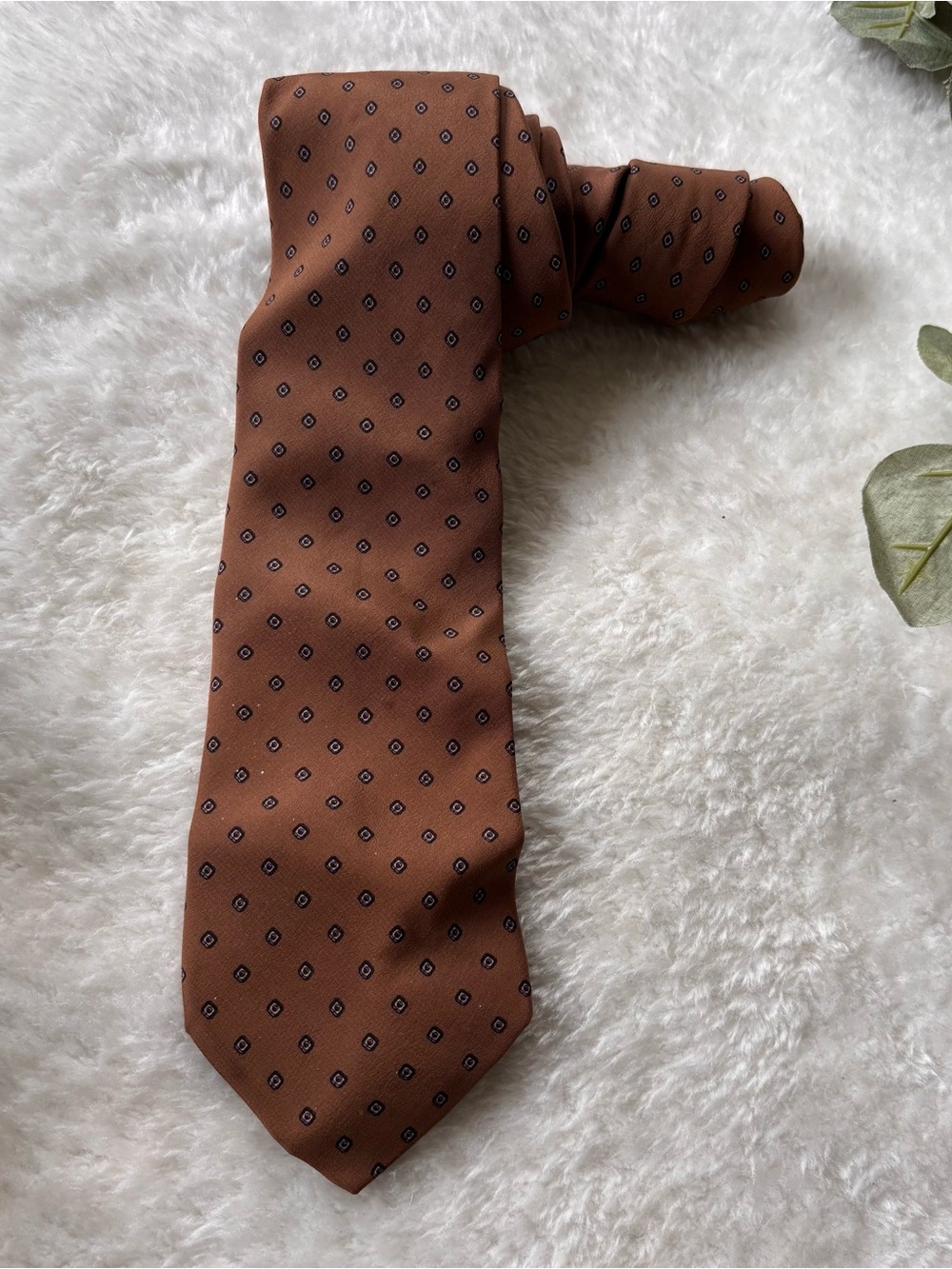 Vintage Harrods Brown Micro-Dot Silk Tie